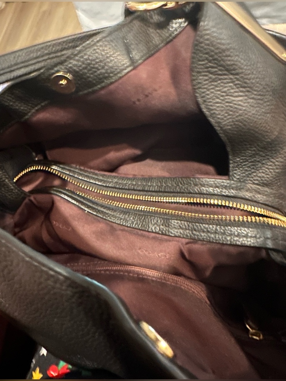 Coach Black Leather Hobo Bag with Gold Hardware - Women - Picture 9 of 14
